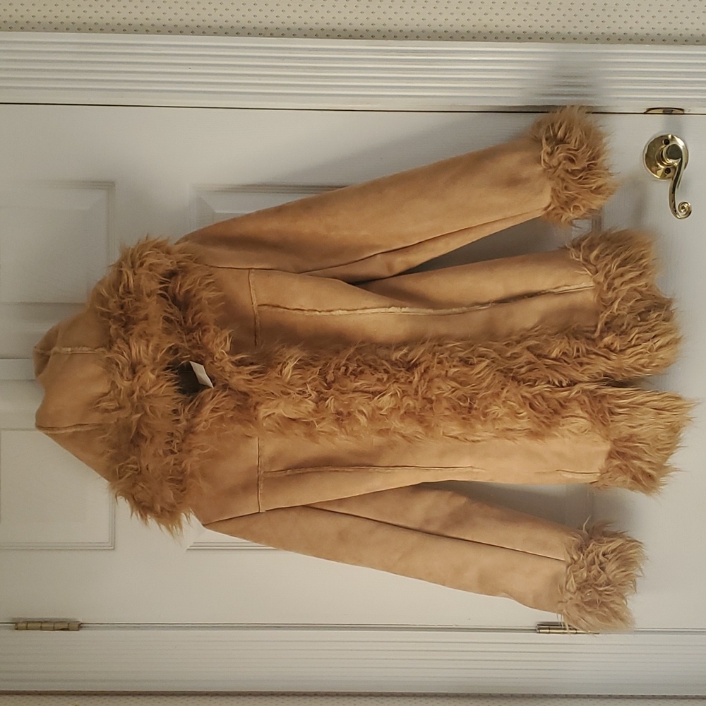 NWT Y2K Faux Fur Hooded Coat